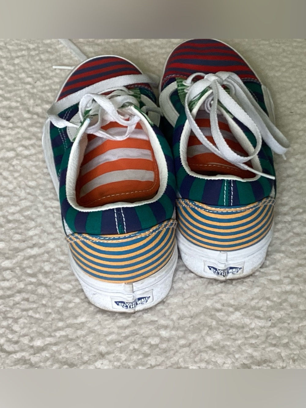 Vans Old Skool Womens 8.5 Mixed Stripe Colorblock Y2K Retro Skate Sneakers - Picture 4 of 6